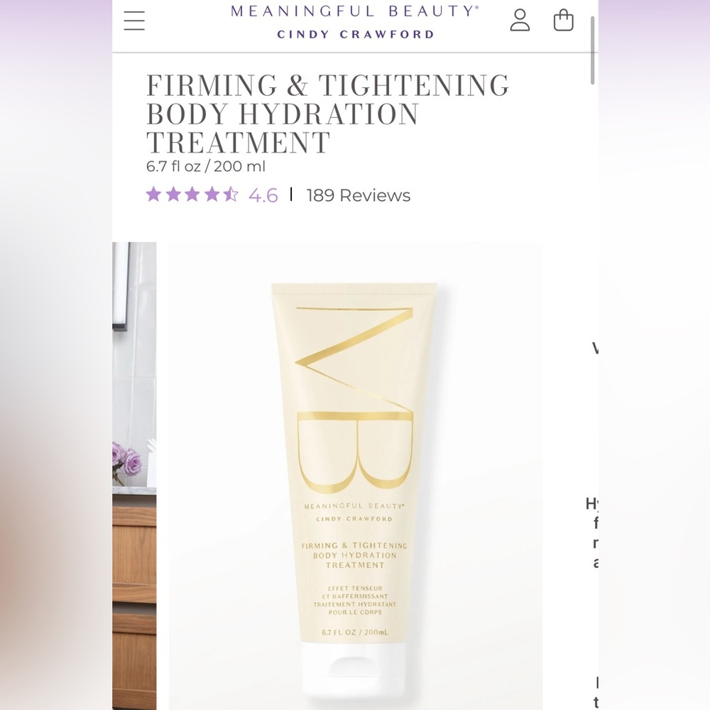 NWOT Meaningful Beauty Tightening & Firming Body Hydration Treatment